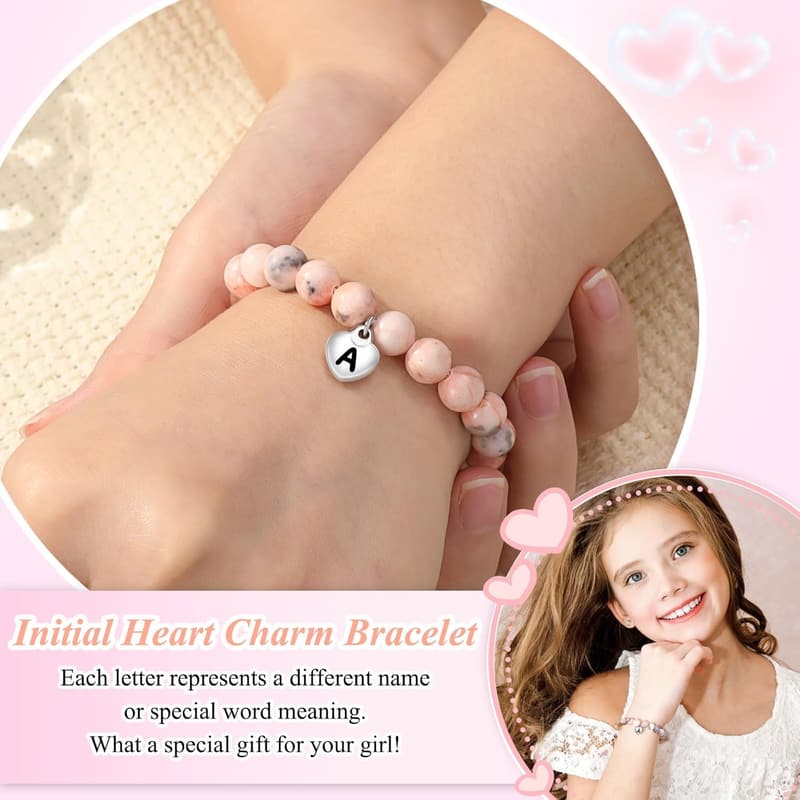 Teen Birthday Bracelets with Initial Charms for Girls