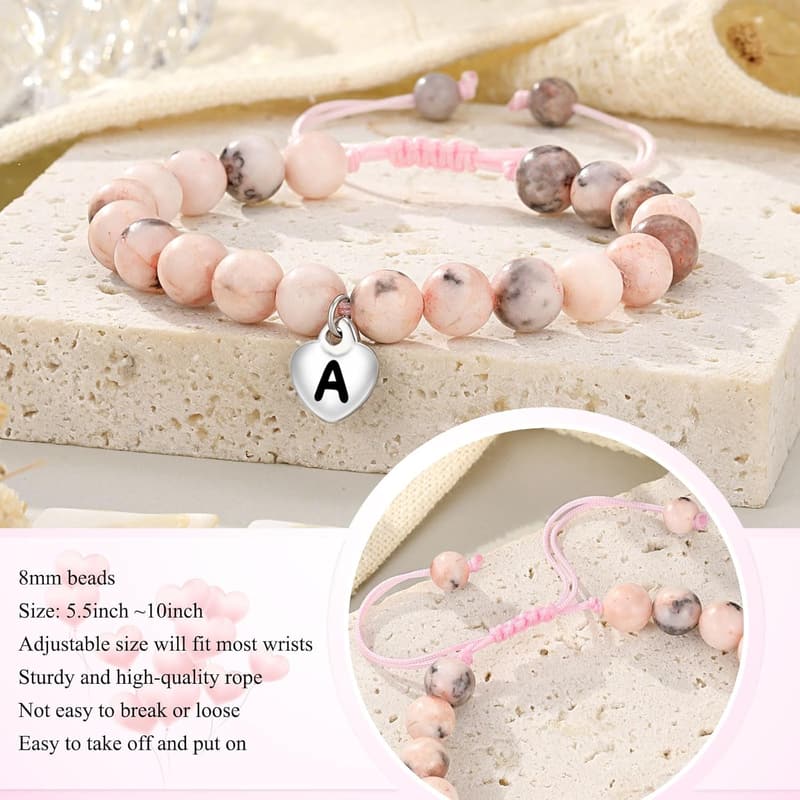 Teen Birthday Bracelets with Initial Charms for Girls