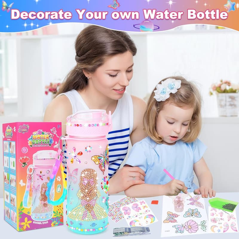 Butterfly Diamond Painting Water Bottle Kit for Girls 4-13