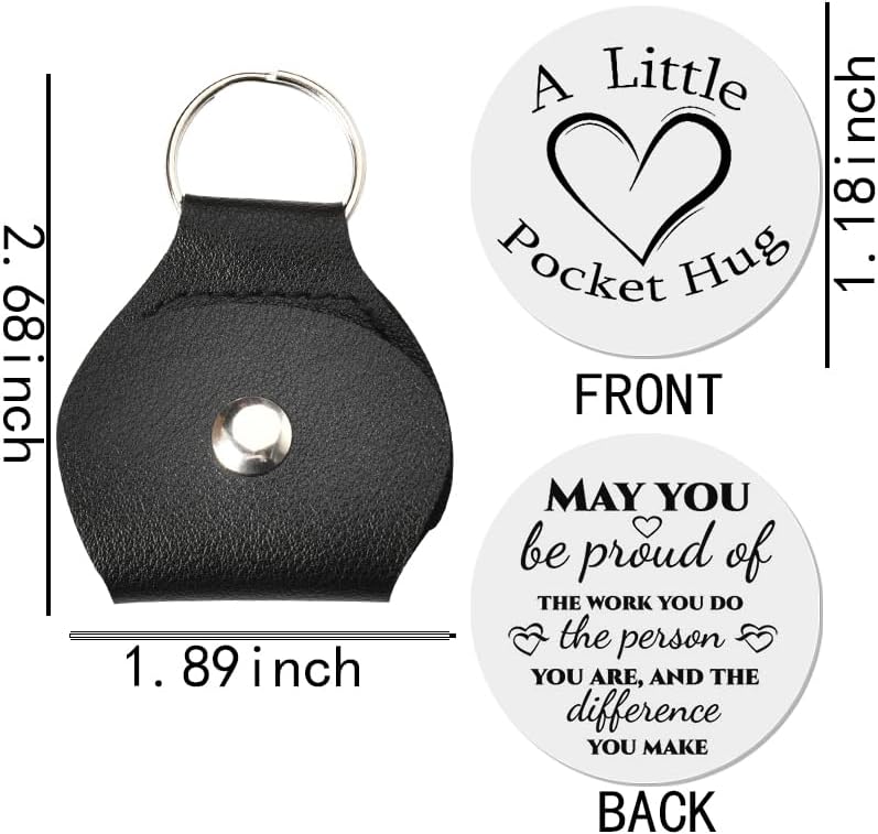 Long Distance Relationship Pocket Hug Token with Keychain Gift for Women