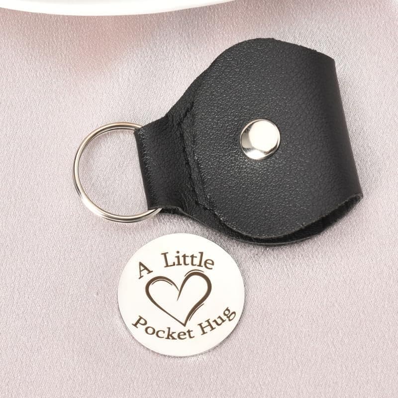 Long Distance Relationship Pocket Hug Token with Keychain Gift for Women