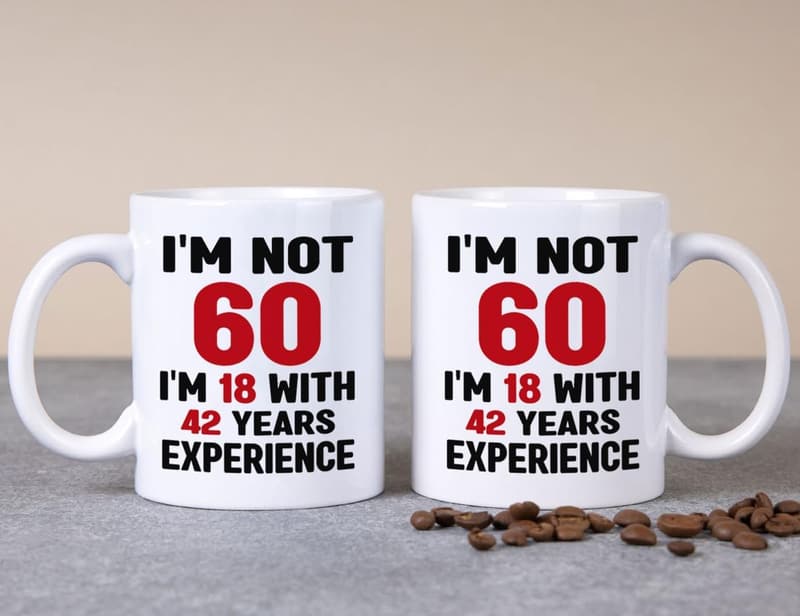 60th Birthday Gifts | Funny Coffee Mug for Him & Her