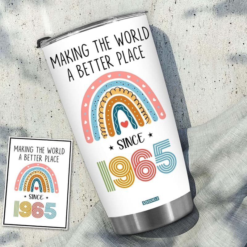 60th Birthday Tumbler Gift for Men & Women - 20 oz