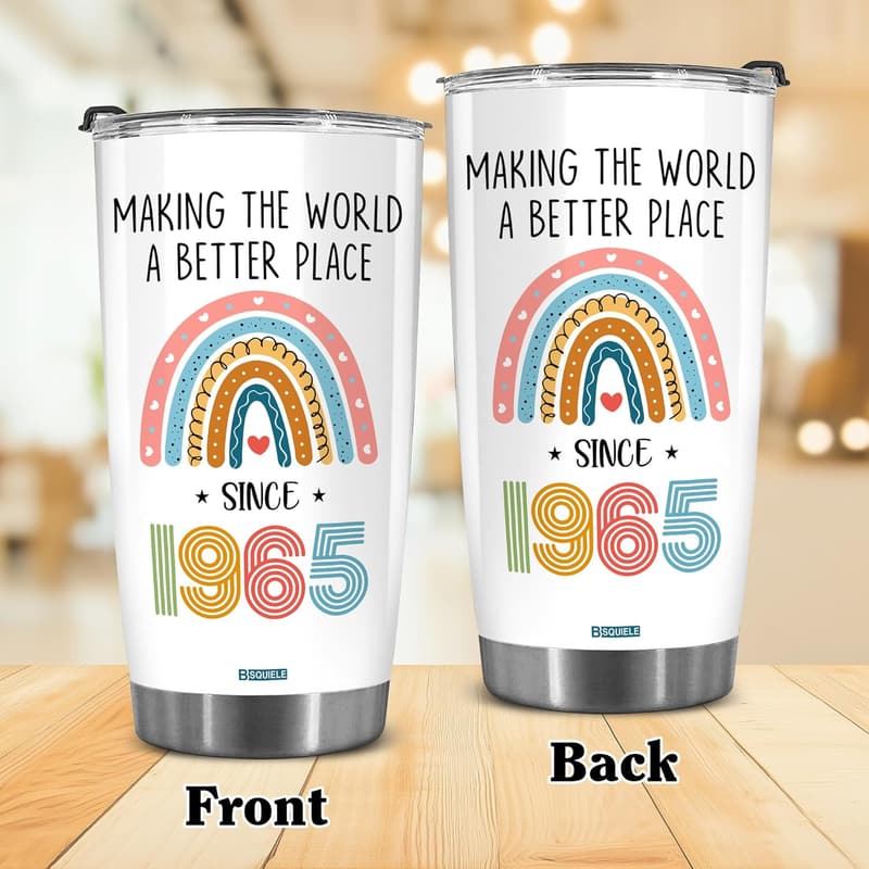 60th Birthday Tumbler Gift for Men & Women - 20 oz