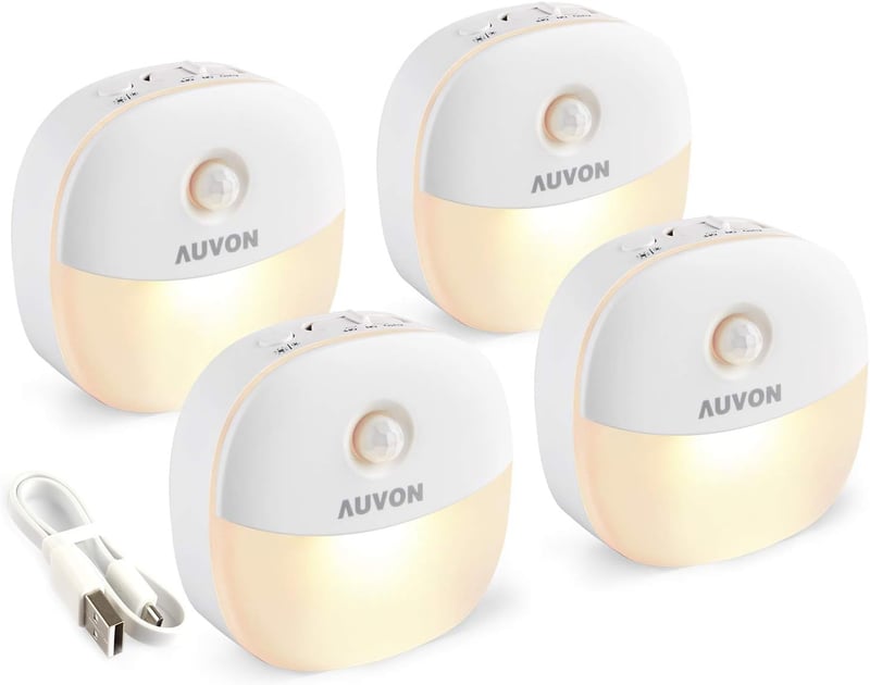 Rechargeable Mini Motion Sensor Night Light - 4 Pack