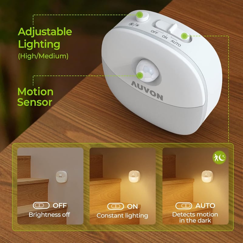 Rechargeable Mini Motion Sensor Night Light - 4 Pack