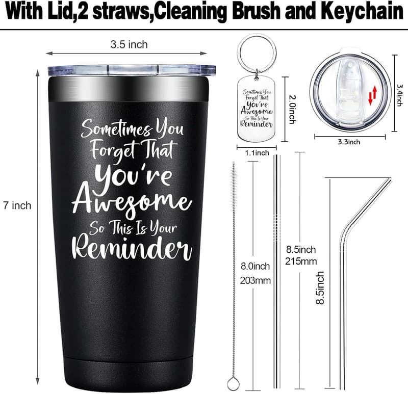 Inspirational 20oz Tumbler Mug for Men - Thank You Gift