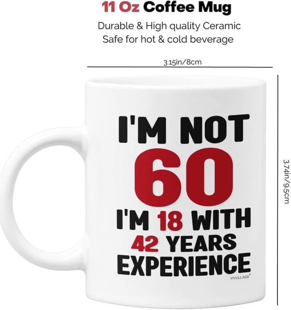 Happy 60th Birthday Mug for Men and Women