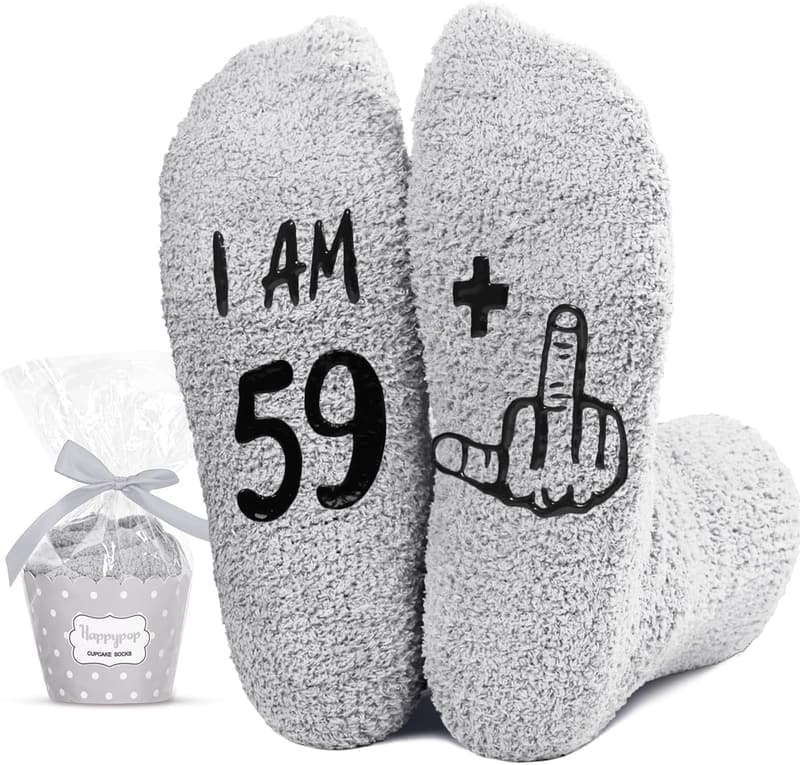 Funny Birthday Socks for Senior Men - Age 51 to 60