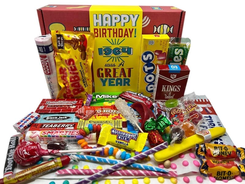 61st Birthday Retro Candy Gift Box - Nostalgic Treats for Him/Her