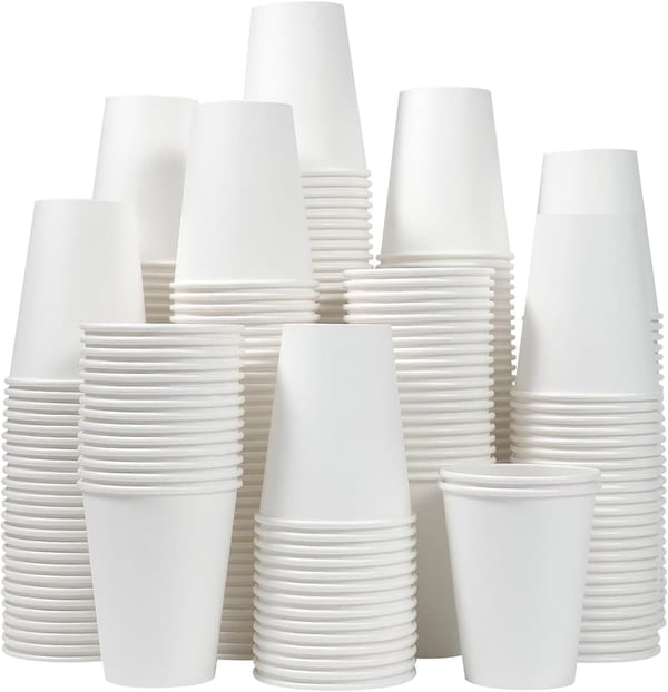12 oz Disposable Paper Coffee Cups - 300 Count for Home & Events