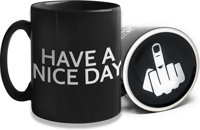 Funny Middle Finger Coffee Mug - Gag Gift for Adults (11 oz)