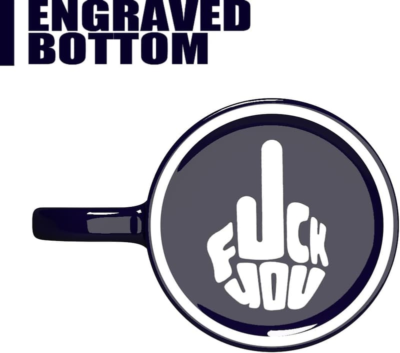 Funny Engraved Ceramic Mug with Middle Finger Design