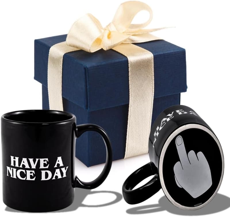 Funny Middle Finger Coffee Mug - 11oz Novelty Gift for All