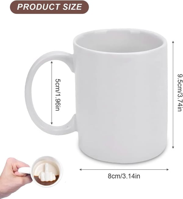 Funny 3D Finger Ceramic Coffee Mug for Birthdays