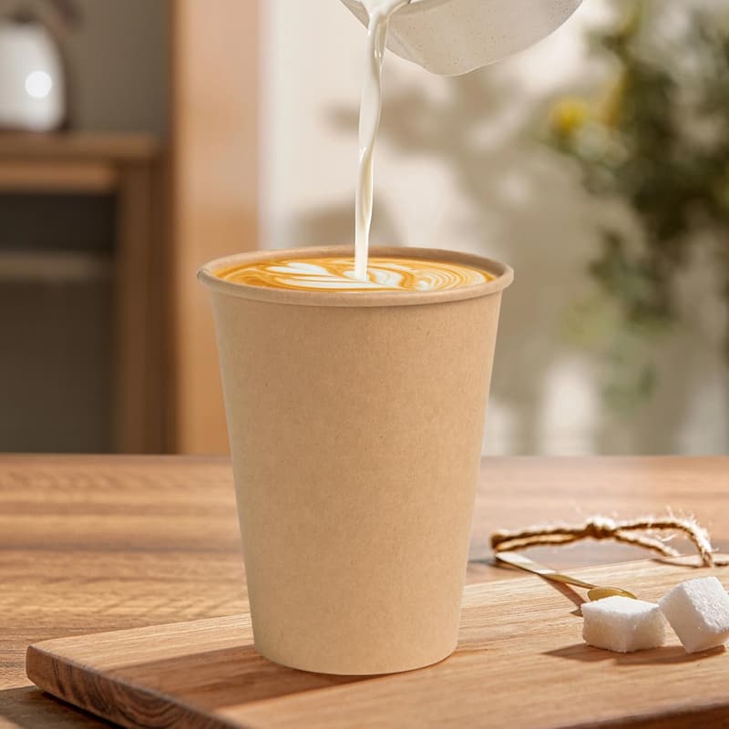 Disposable 12 oz Kraft Coffee Cups - 300 Pack