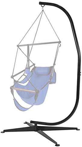 Metal Hanging Hammock C-Stand - Weather-Resistant, Black