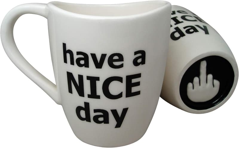 Funny Middle Finger Coffee Mug - 14 oz.