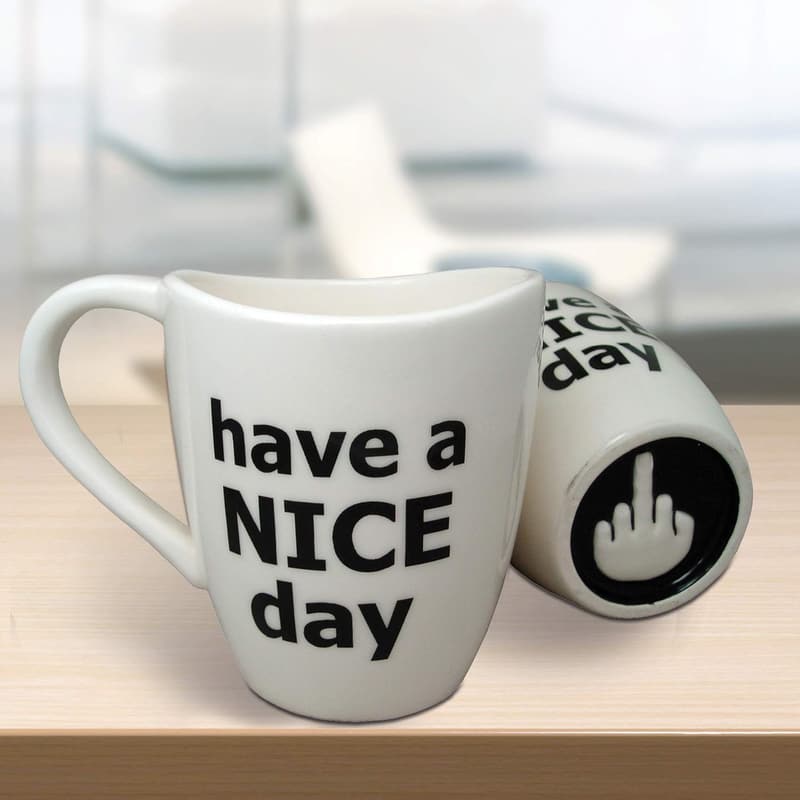 Funny Middle Finger Coffee Mug - 14 oz.