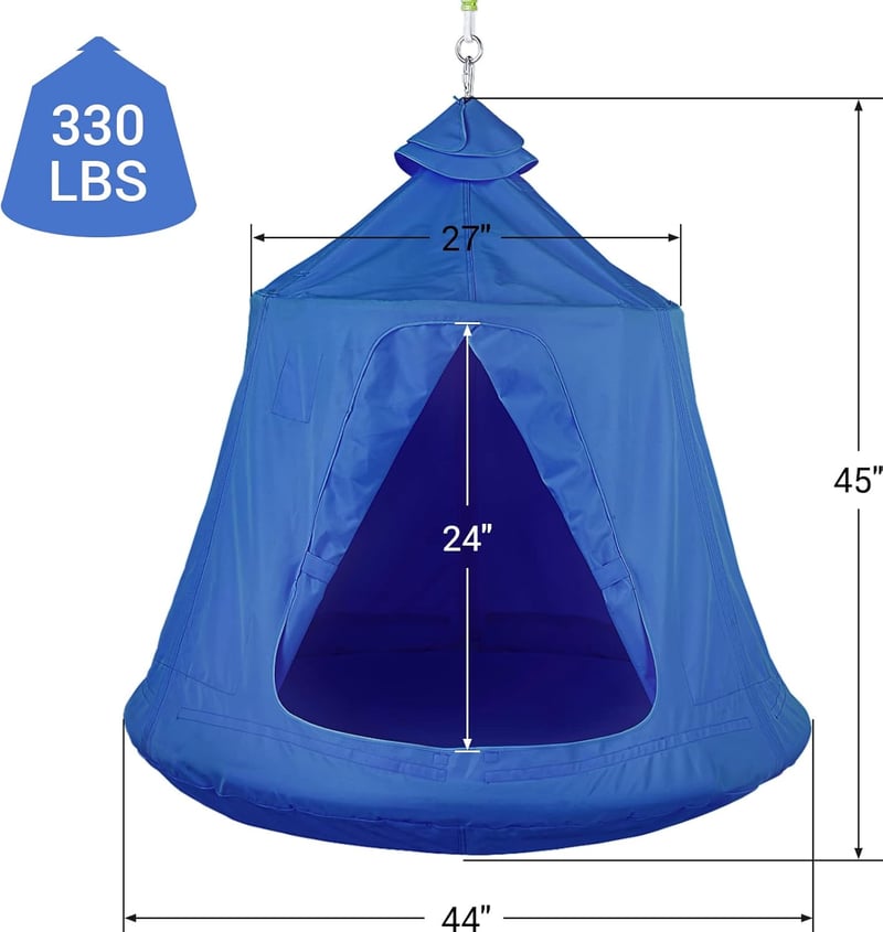 Kids' Hanging Tree Tent with Rainbow Lights & Inflatable Base