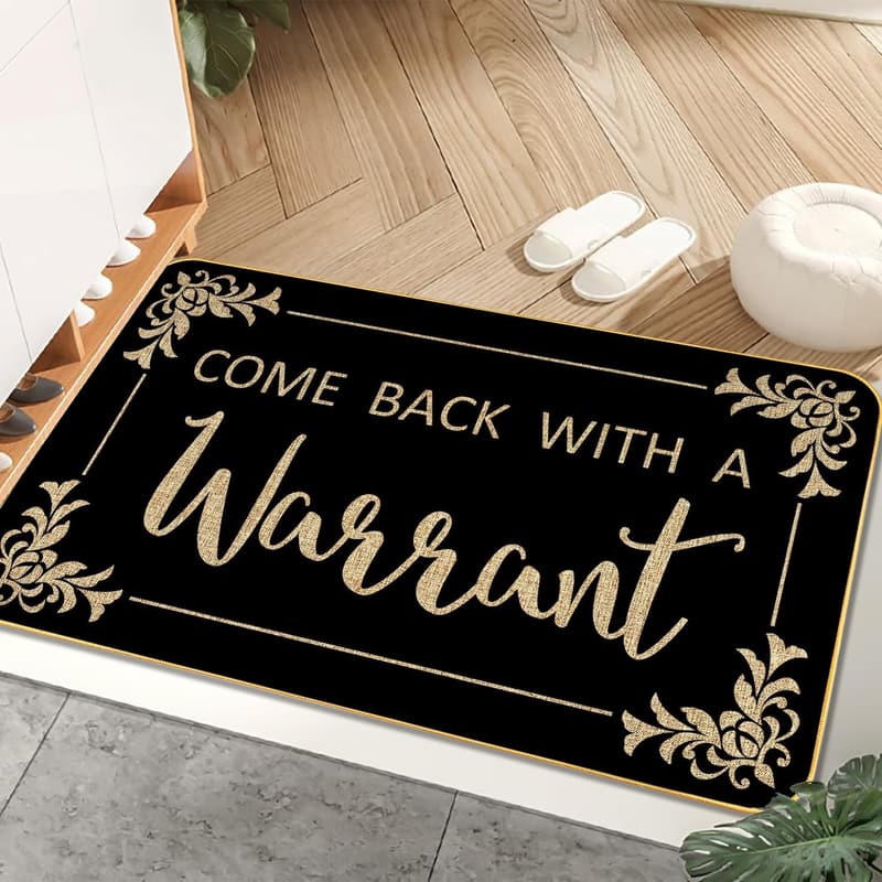 Personalized Anti-Slip Welcome Mat - Funny Warrant Design