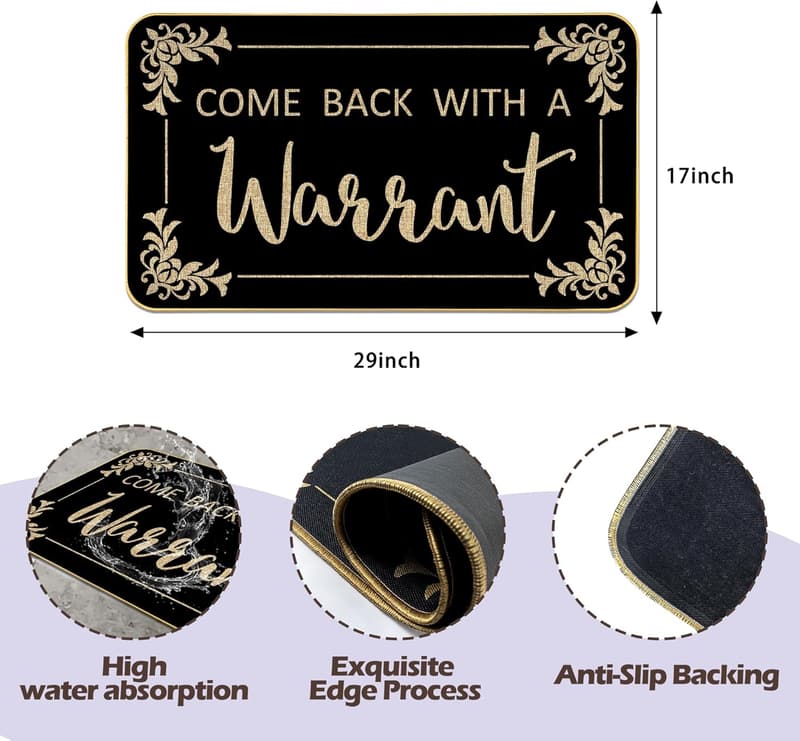Personalized Anti-Slip Welcome Mat - Funny Warrant Design
