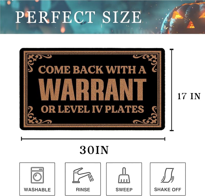 Funny Welcome Doormat with Non-Slip Rubber Backing, 30x17 Inch