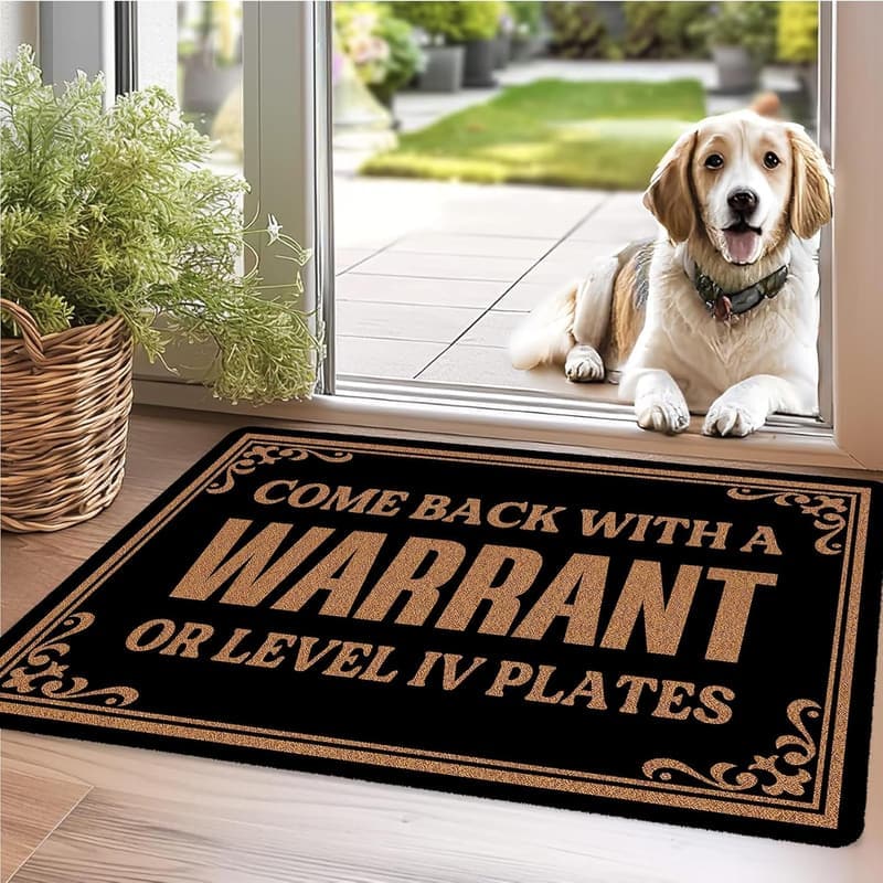 Funny Welcome Doormat with Non-Slip Rubber Backing, 30x17 Inch