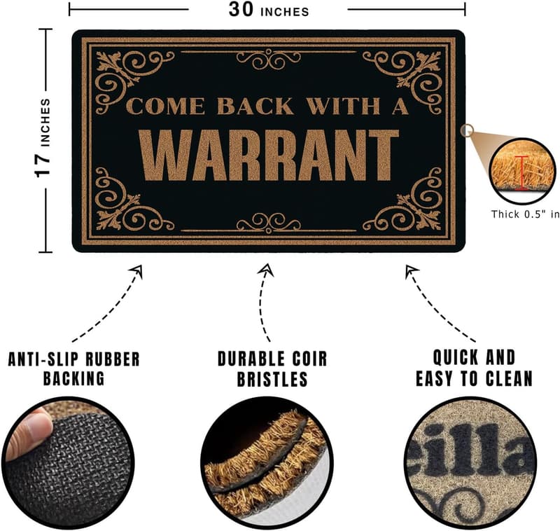 Funny Coir Welcome Mat with Non-Slip Backing – Housewarming Gift
