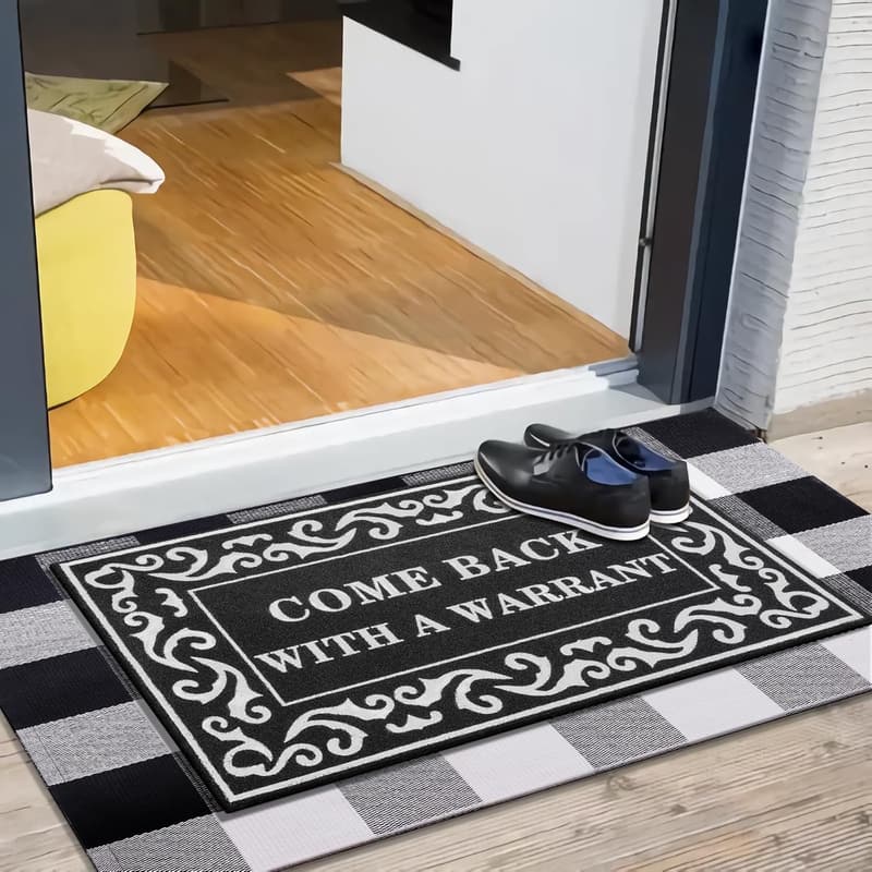 Funny Welcome Mat with Non-Slip Rubber Backing for Home