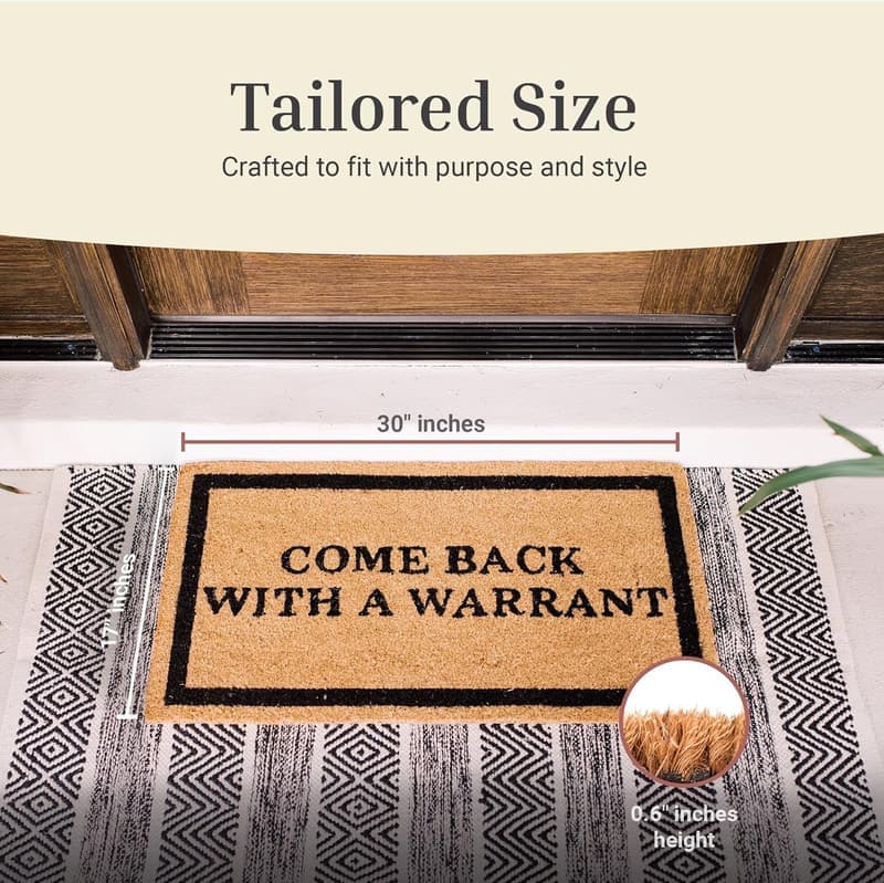 Funny Coir Doormat with Non-Slip Backing for Outdoor Entrance