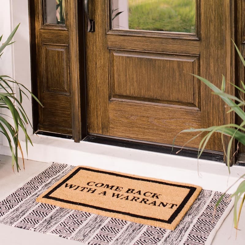 Funny Coir Doormat with Non-Slip Backing for Outdoor Entrance