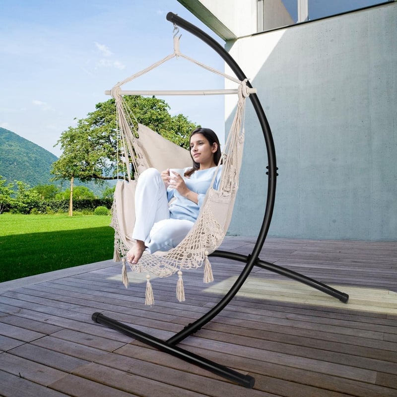 Hammock Chair Stand for Indoor/Outdoor Use, Max Load 350 lbs
