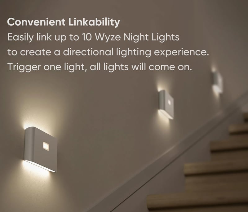 Rechargeable LED Night Lights with Motion Sensors - 3 Pack