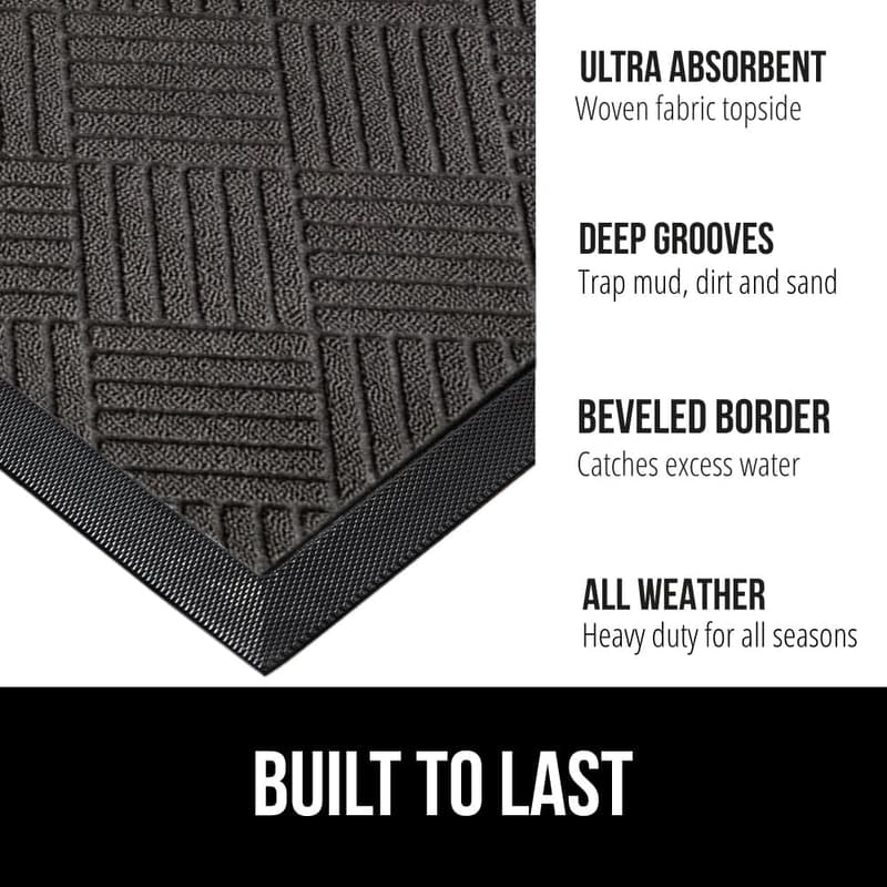 WeatherMax 100% Waterproof Doormat - Durable Rubber, 17x29