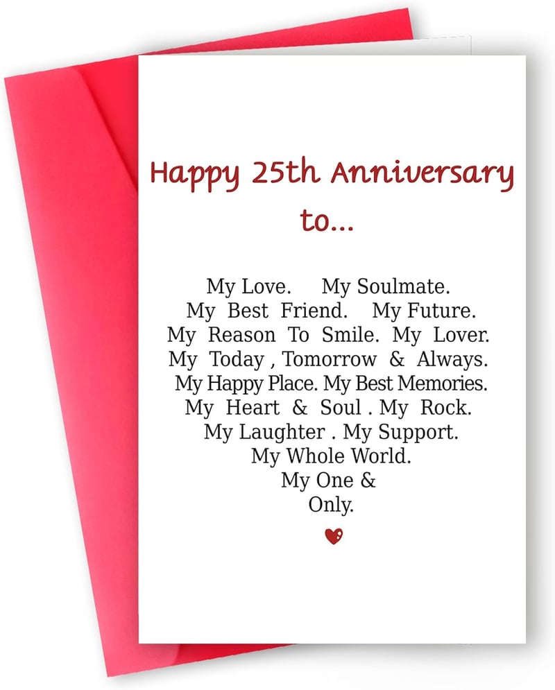 25th Anniversary Card for Couples - Love Declaration