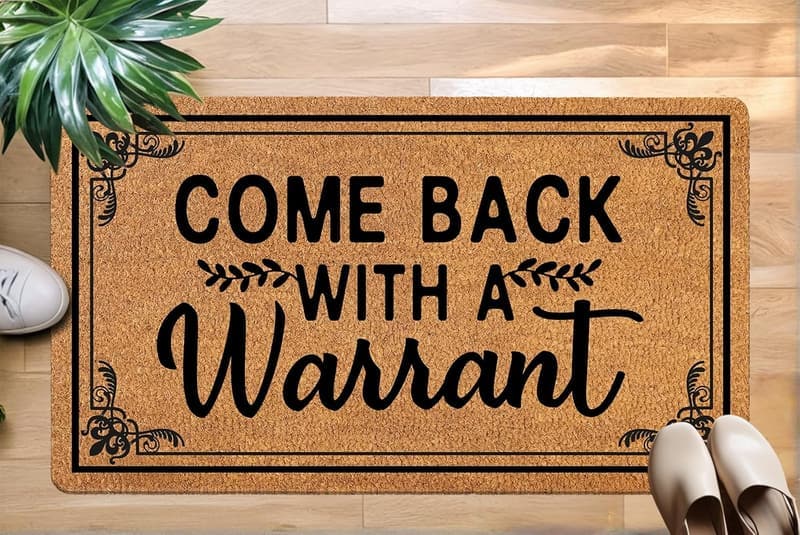Funny Coir Welcome Mat with Non-Slip Backing