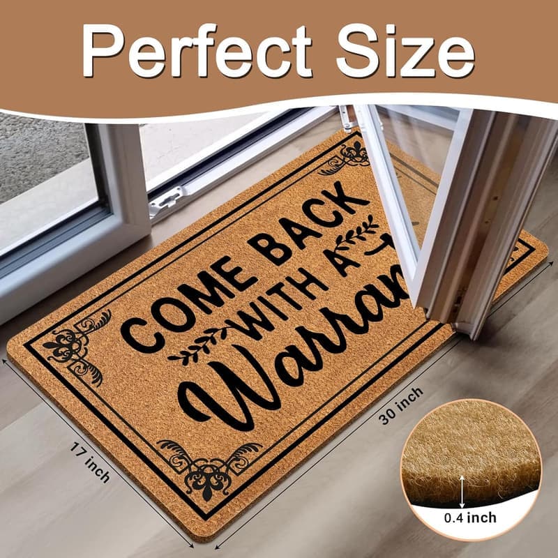 Funny Coir Welcome Mat with Non-Slip Backing