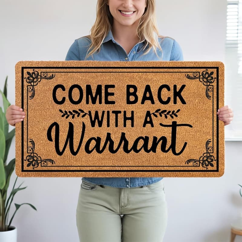 Funny Coir Welcome Mat with Non-Slip Backing