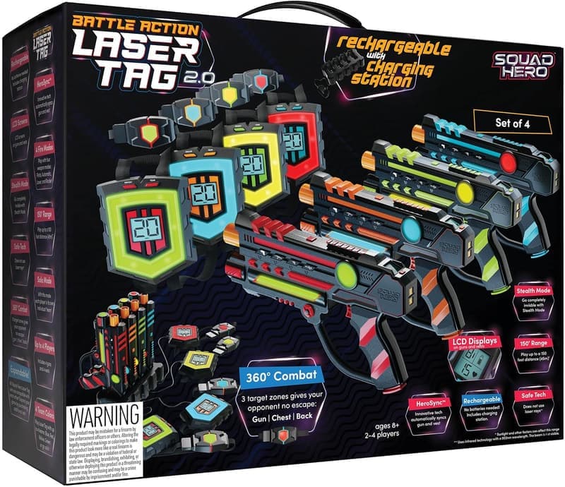 Easter Gift: Squad Hero Laser Tag Set - 4 Players, 360° Sensors
