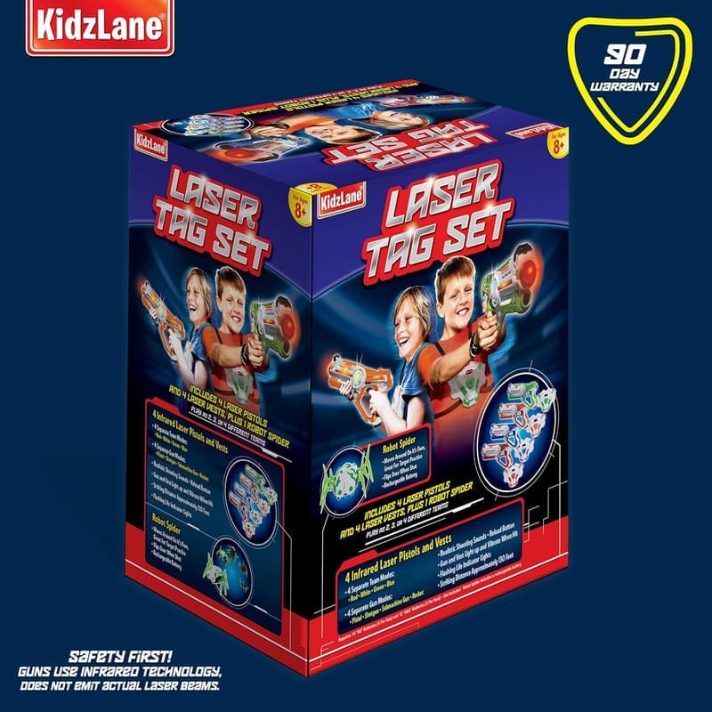 Kidzlane Laser Tag Set for 4 Kids with Vests and Target