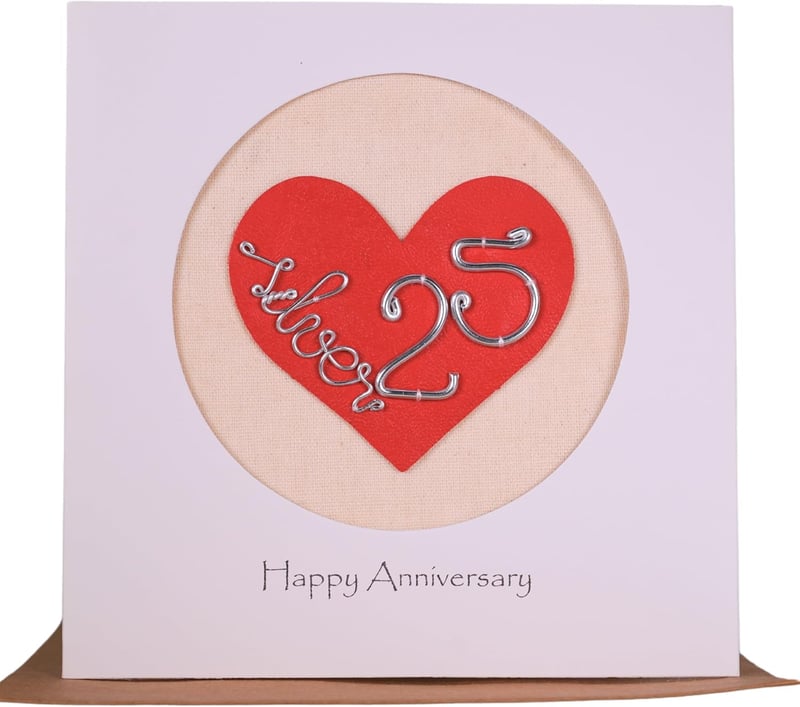 25th Anniversary Handmade Card for Couples