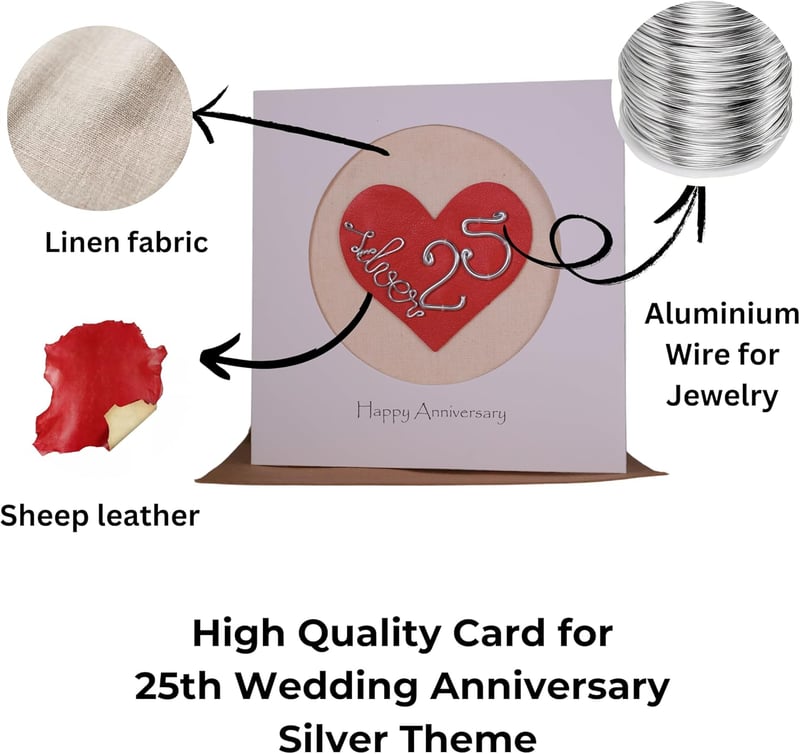 25th Anniversary Handmade Card for Couples