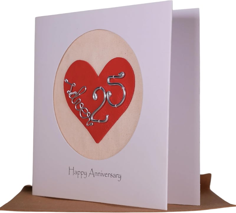 25th Anniversary Handmade Card for Couples