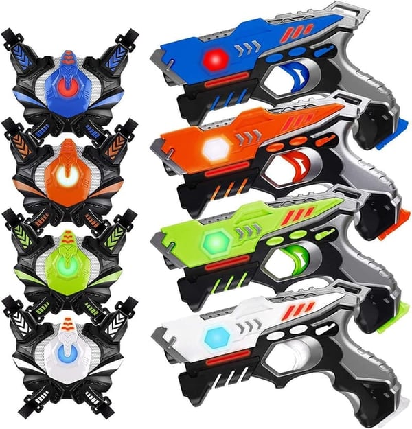 Laser Tag Set of 4 with Vests for Kids and Adults