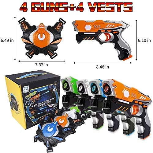 Laser Tag Set of 4 with Vests for Kids and Adults