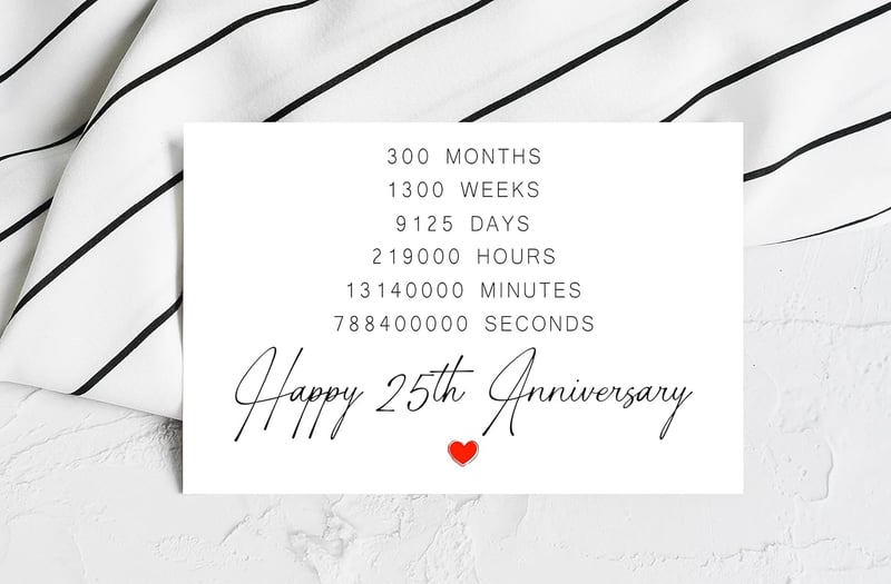 25th Anniversary Card - Perfect Gift for Couples