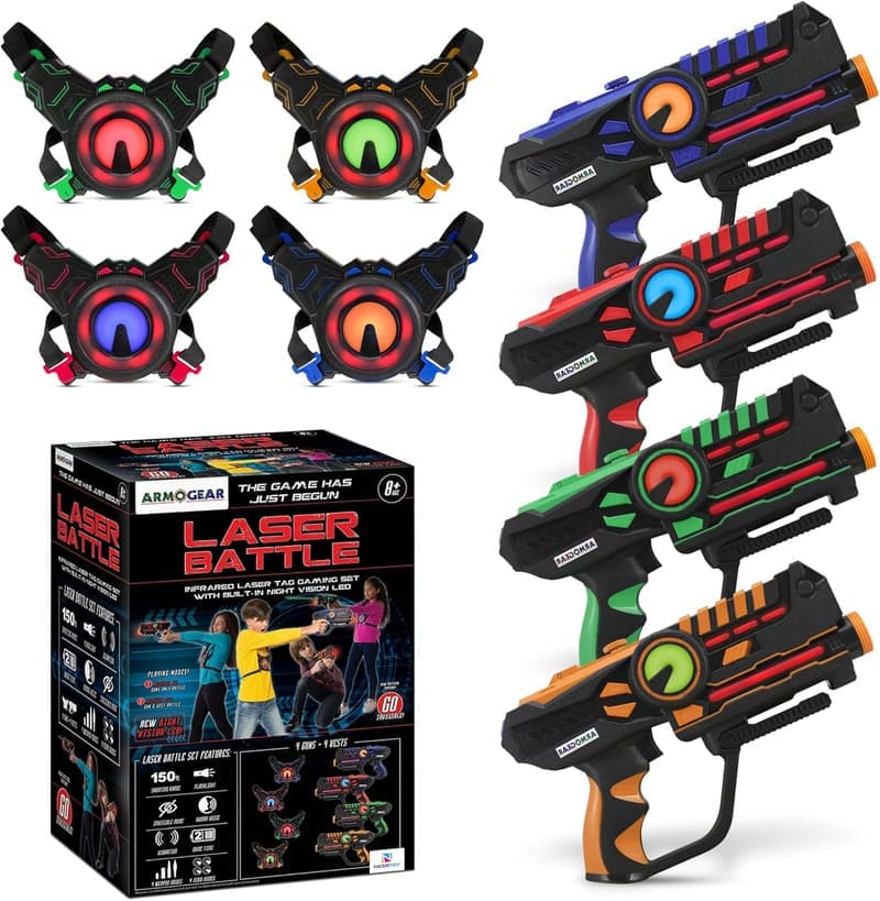 Multiplayer Laser Tag Set with Vests - Family Fun for Ages 8+