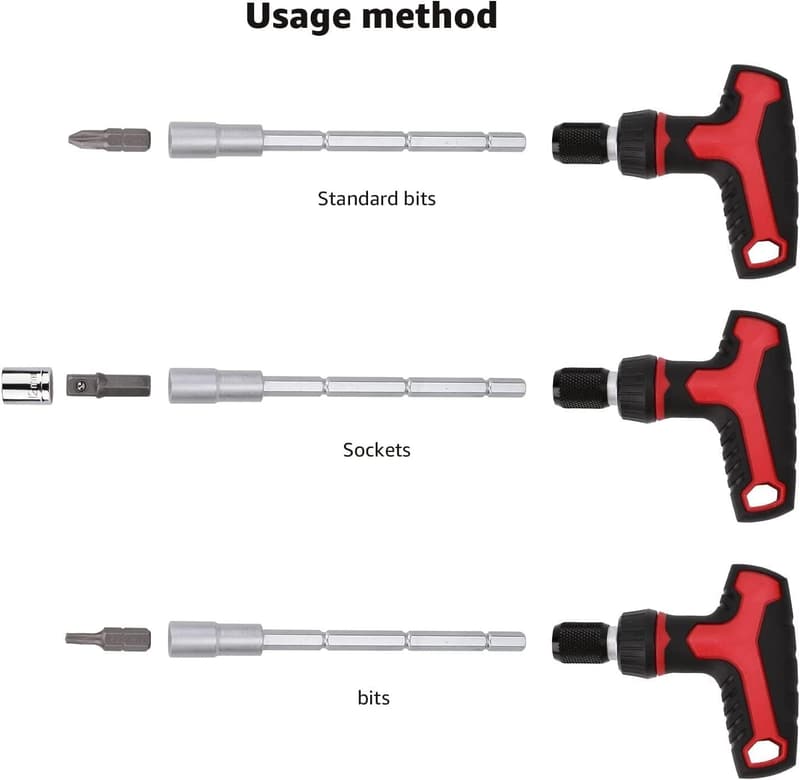 27-Piece Magnetic T-Handle Ratchet Wrench & Screwdriver Set
