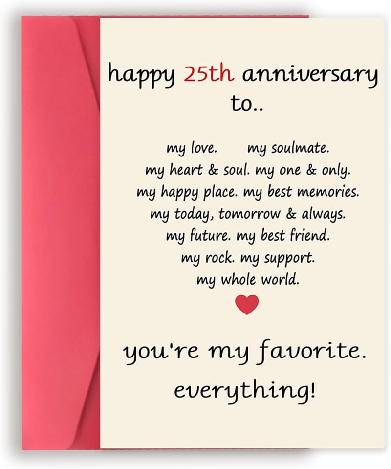 25th Anniversary Funny Cards for Couples